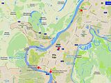 Die Stadt erstreckt sich ber ca. 55 x 30 km zwischen den Flssen Belaja und Ufa.